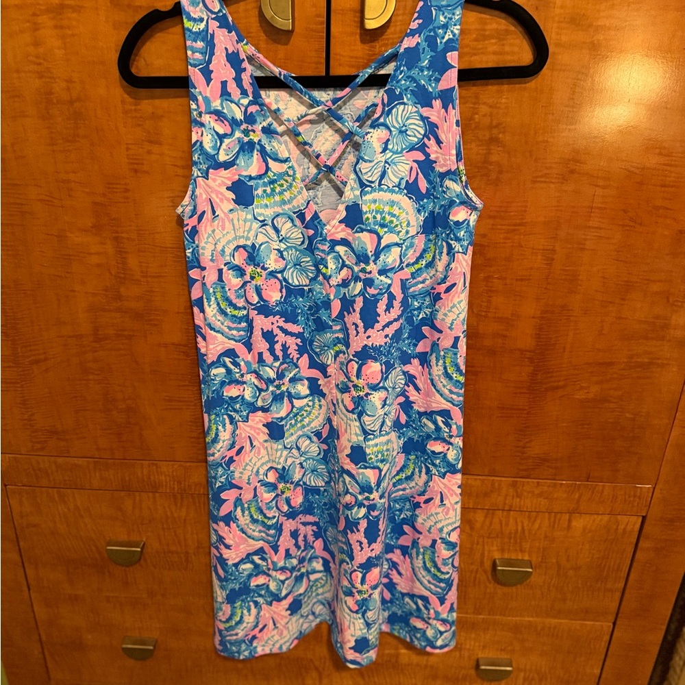 Lilly Pulitzer Kristen Dress Blue Tang Sitting Seaside XS NWT! - Picture 4 of 11
